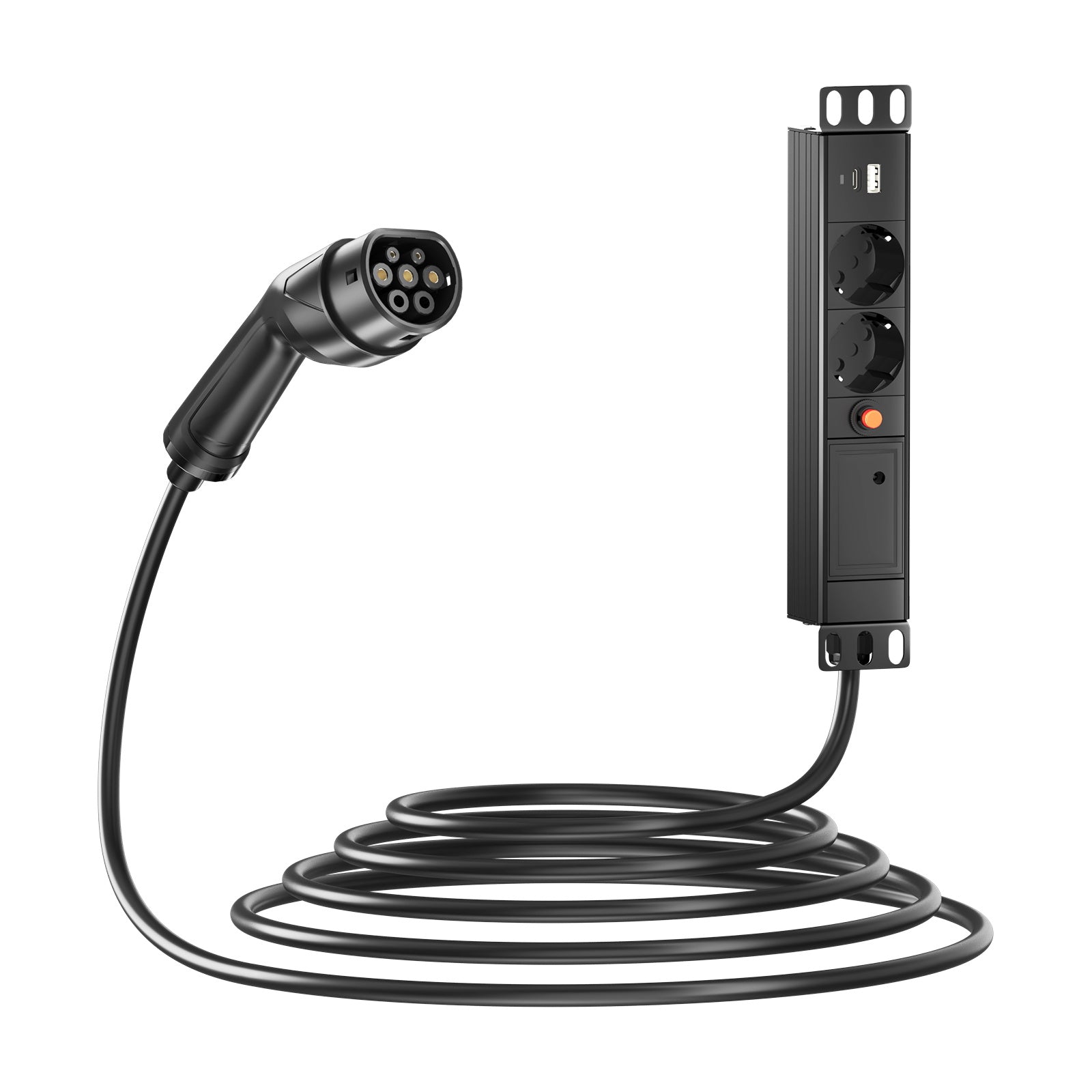 Noeifevo V2L-adapter (vehicle to load) voor MG en BYD, adapter voor ontladen elektrisch voertuig 16A type 2 naar Schuko stopcontact met 5 meter kabel