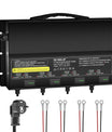 NOEIFEVO 12V 40A 4-banker (10A/bank) universell batterilader, 12V vanntett LiFePO4 litium-blybatterilader for campingvogn, båt, motorsykkel, gressklipper, trollingmotor og blybatteri