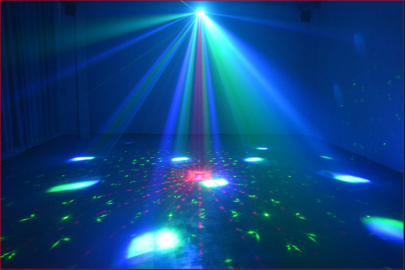 3-i-1 DMX RGBW-partylys, LED-laserstroboskop, disco DJ-beam spot-scenebelysning, dansklub, bryllup, sommerfuglelys