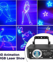 DJ Discolicht Partylicht, 3D RGB Animation Disco Licht mit Fernbedienung, Party Lichter mit DMX, Musik Sound Activated Beam Effekt Bühnenlicht für Party Festival Club Bühne Beleuchtung Show