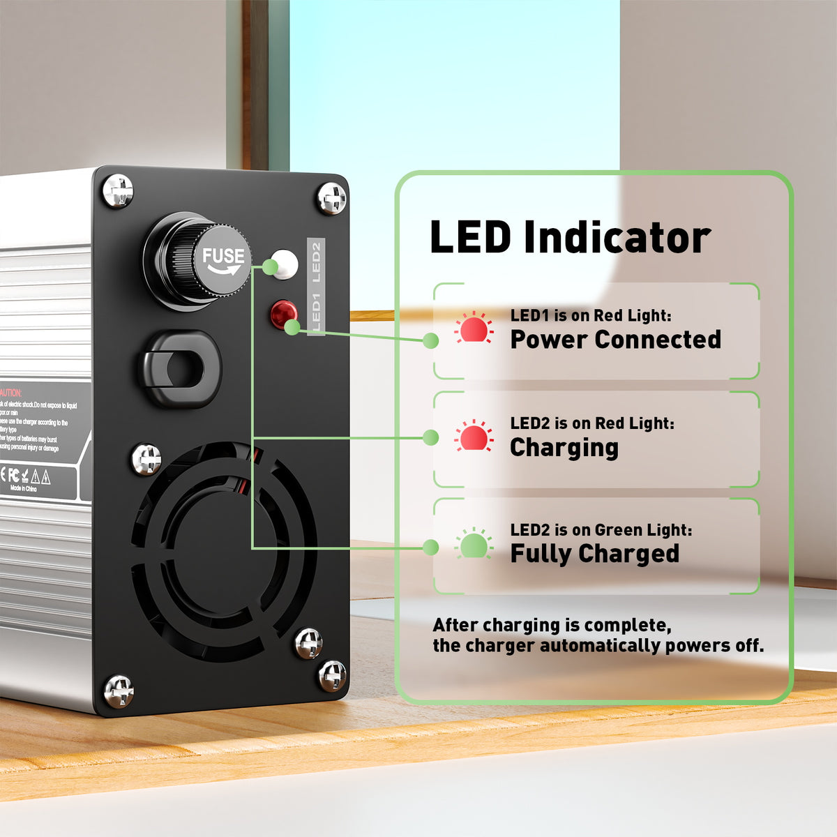 54.6V 4A Lithium Ladegerät Für Elektrofahrräder  Produktbild-Vorschau 4