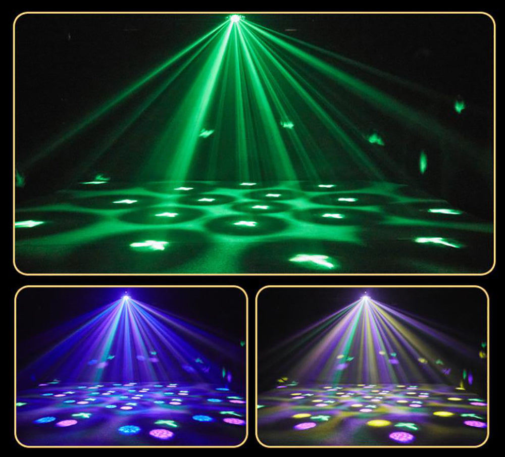 180W 8-Arm-Beam-Partylicht Bühnenbeleuchtung, 4-in-1 RGBW LED-Effektleuchte DMX512 für DJ, Disco-Party, KTV, Konzert, Nachtclub