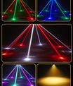 180W 8-Arm-Beam-Partylicht Bühnenbeleuchtung, 4-in-1 RGBW LED-Effektleuchte DMX512 für DJ, Disco-Party, KTV, Konzert, Nachtclub