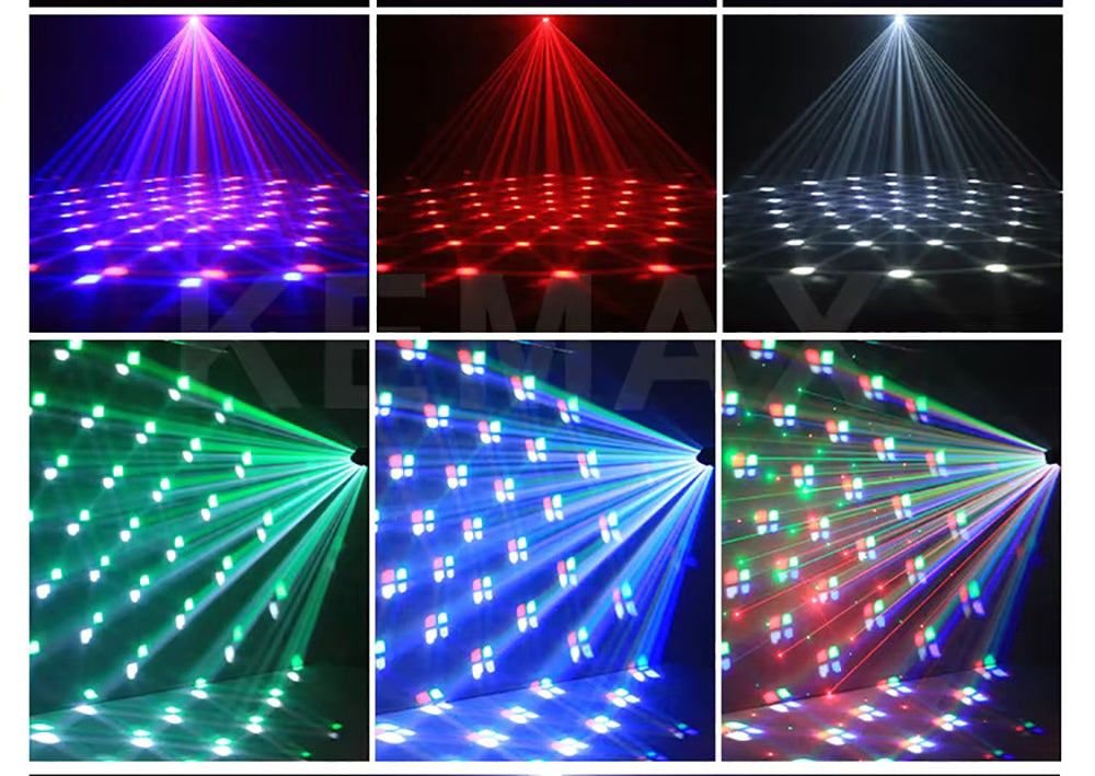 60W Moving Head Partylicht, 2-Arm RGBW Beam Disco-Partylicht mit Fernbedienung, DMX512 Bühneneffekt DJ-Licht für Veranstaltungen, Club, Weihnachten