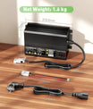 Noeifevo 29,2 V 20 A LiFePO4 Caricabatterie per batteria al litio 24 V 25,6 V, attivazione BMS 0 V, spegnimento automatico con protezione completa