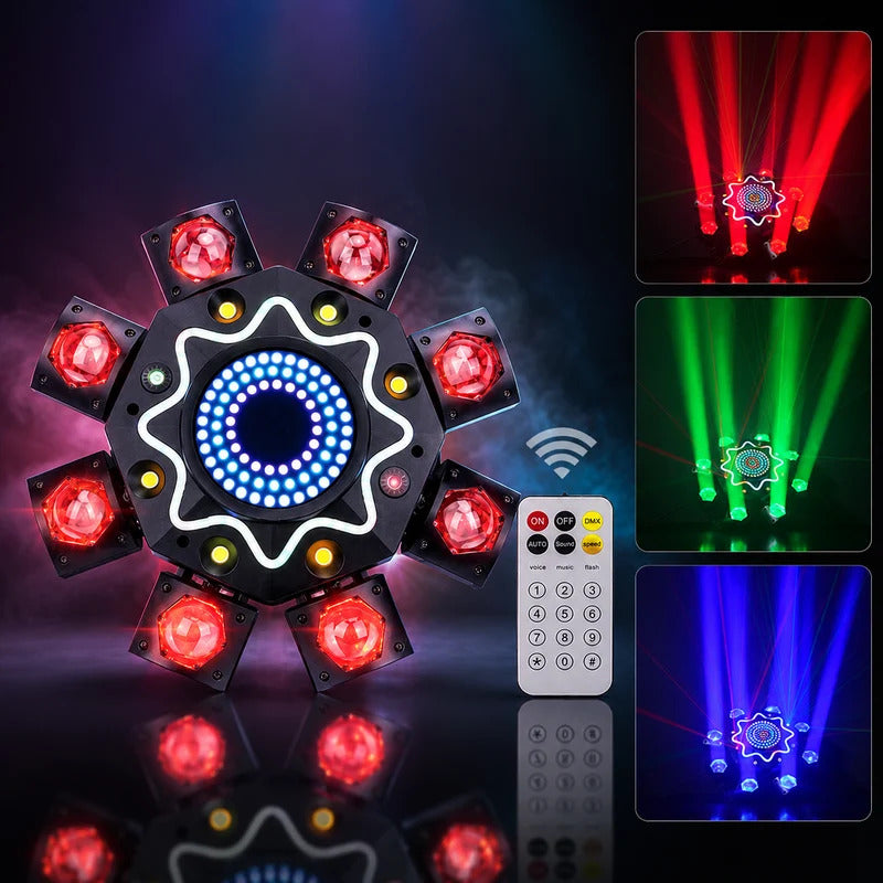 150W 8-Arm RGB Laser Moving Head Licht DJ Party Bühnenlicht, mit Fernb – Smart LifePO4 Batterie & Heimspeicherung von Energie & Intelligentes Ladegerät