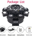 Luce Moving Head 200W a 8 bracci tipo Occhio d'Ape, illuminazione da palco per DJ con supporto DMX512, party light LED RGBW 4-in-1 con telecomando per matrimoni, bar, club e discoteche