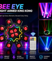 Luce Moving Head 200W a 8 bracci tipo Occhio d'Ape, illuminazione da palco per DJ con supporto DMX512, party light LED RGBW 4-in-1 con telecomando per matrimoni, bar, club e discoteche