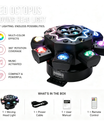 Luce Moving Head 200W a 8 bracci tipo Occhio d'Ape, illuminazione da palco per DJ con supporto DMX512, party light LED RGBW 4-in-1 con telecomando per matrimoni, bar, club e discoteche