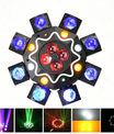 Luce Moving Head 200W a 8 bracci tipo Occhio d'Ape, illuminazione da palco per DJ con supporto DMX512, party light LED RGBW 4-in-1 con telecomando per matrimoni, bar, club e discoteche