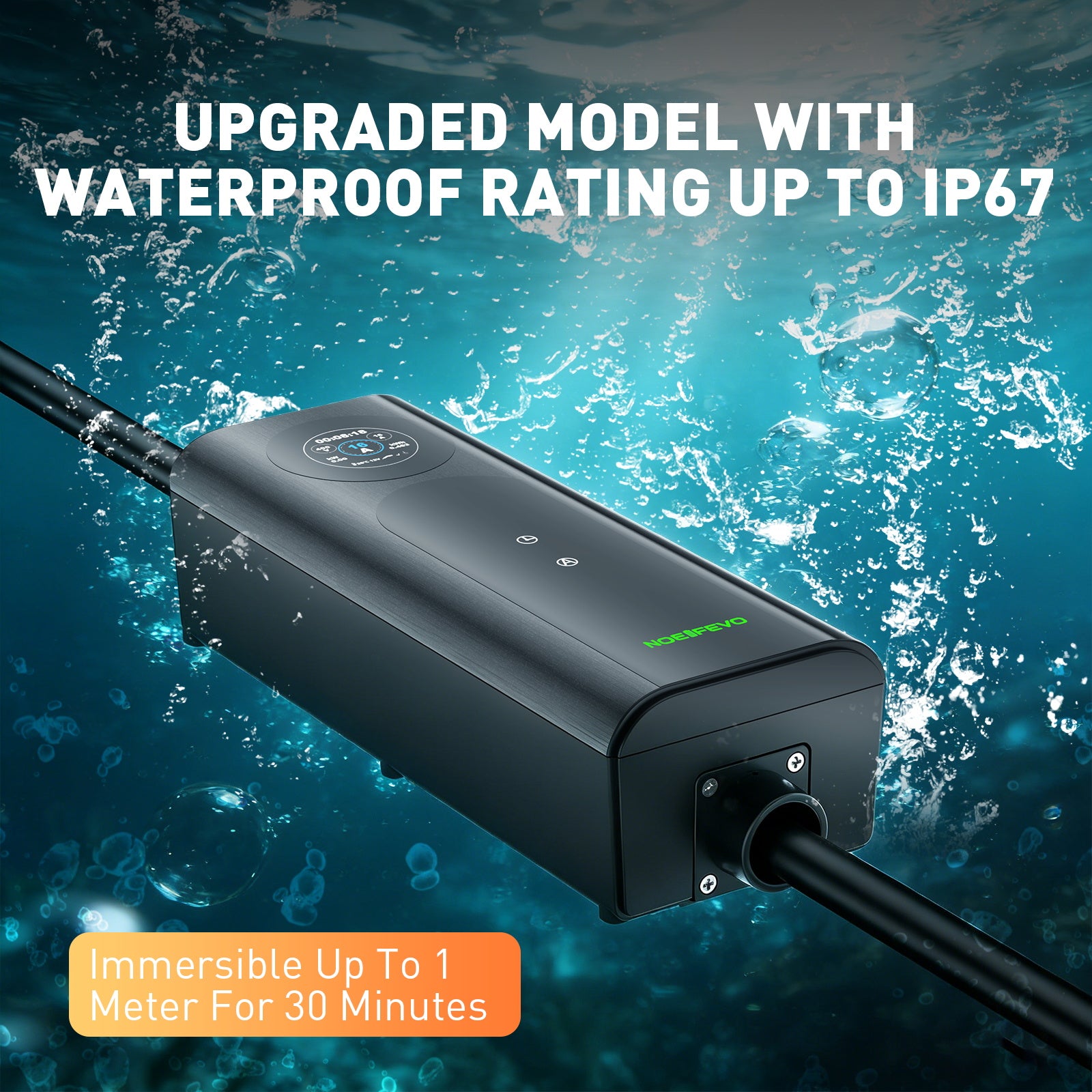 NOEIFEVO mobil veggboks 11kW med app [5m/10m | 3-fas | 6–16 A], ladekabel til elbil CEE-16A 400V til Type 2 med justerbar ladeeffekt, EV-lader for ID.3/4/5/7, IX1, Model 3/Y og andre BEV/PHEV