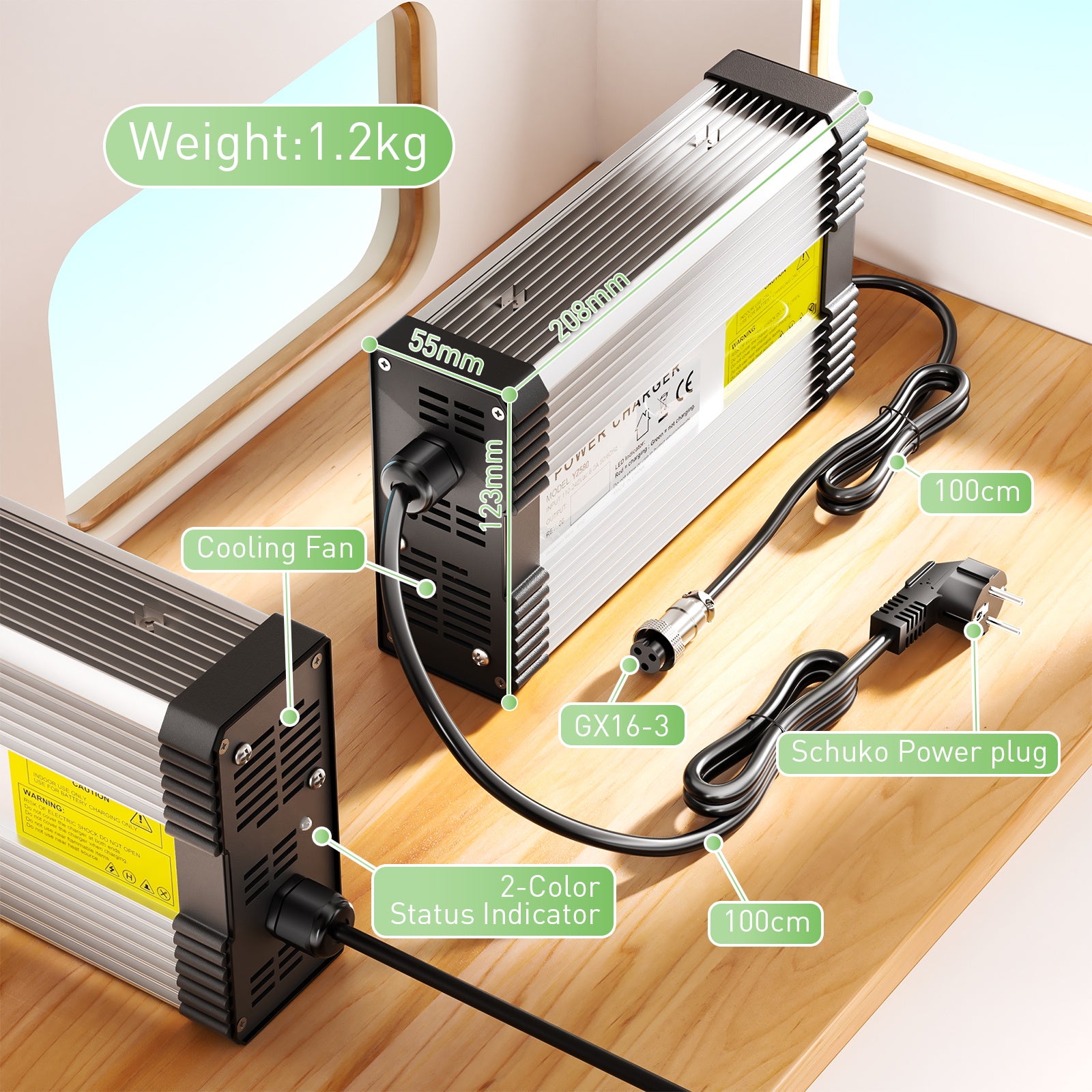 NOEIFEVO 100.8V 4.5A carregador de bateria de lítio para bateria de lítio 24S 88.8V 90V, com ventilador de refrigeração e desligamento automático.
