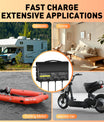 NOEIFEVO 12V 40A 4-banker (10A/bank) universell batterilader, 12V vanntett LiFePO4 litium-blybatterilader for campingvogn, båt, motorsykkel, gressklipper, trollingmotor og blybatteri