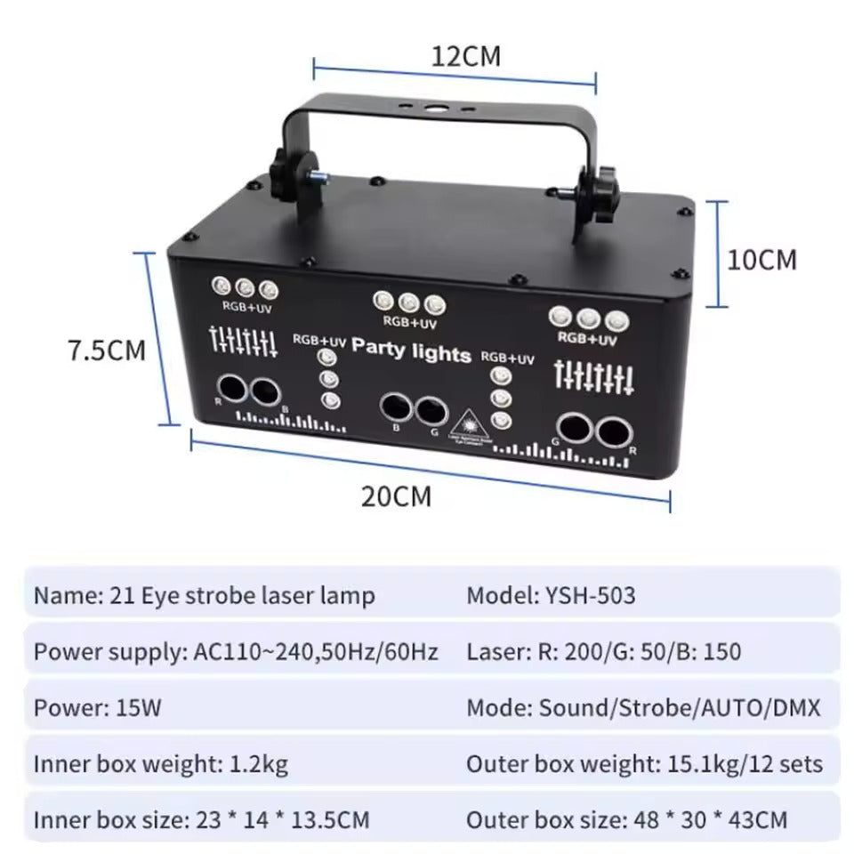 Discolicht Partylicht, LED RGB Licht DJ Projektor Musikgesteuert DJ Disco Lichter, DMX Effektstrahler Für KTV Familientreffen Hochzeit Geburtstag Halloween