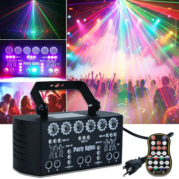 Discolicht Partylicht, LED RGB Licht DJ Projektor Musikgesteuert DJ Disco Lichter, DMX Effektstrahler Für KTV Familientreffen Hochzeit Geburtstag