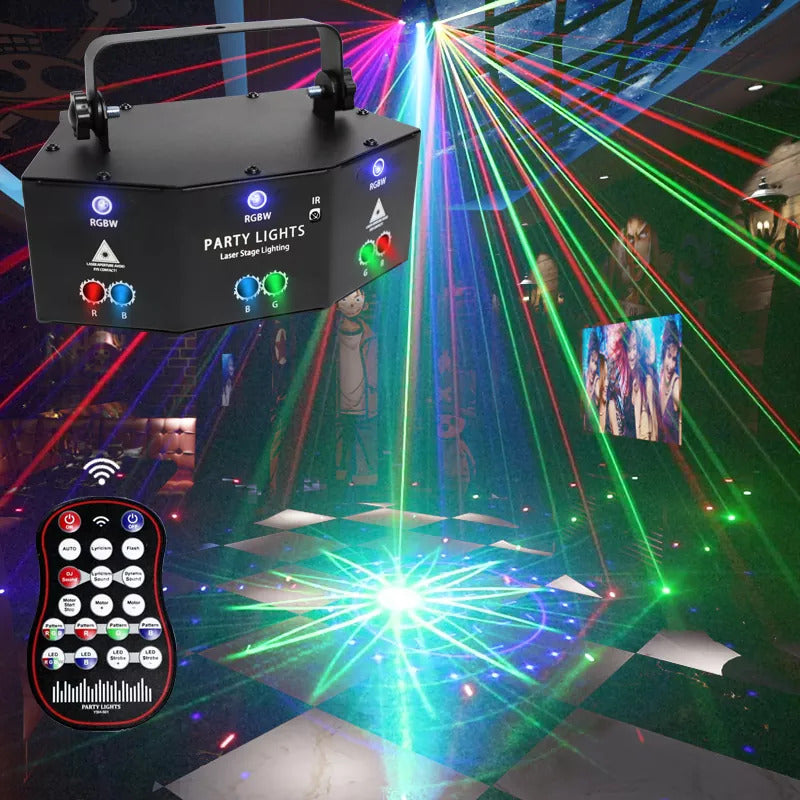 Discolicht Partylicht, LED RGB Licht DJ Projektor Musikgesteuert DJ Disco Lichter, DMX Effektstrahler Für KTV Familientreffen Hochzeit Geburtstag Halloween