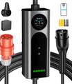 NOEIFEVO Q21W Wlan מטען חשמלי נייד לרכב בעוצמת 11 קילוואט עם שלט אפליקציה, כבל טעינה באורך 5 מטרים או 10 מטרים מסוג Type2 CEE16A ב-3 פאזות.