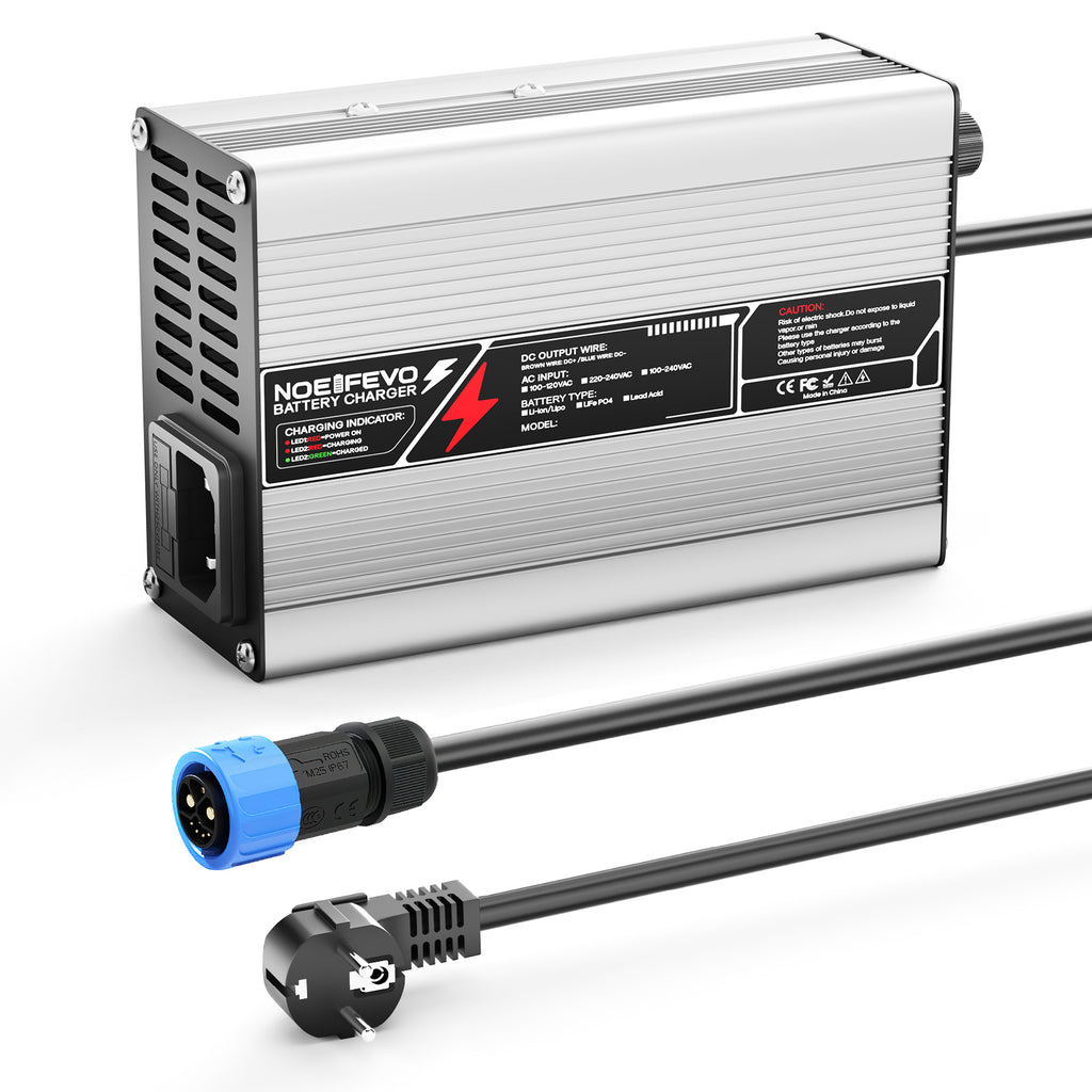 NOEIFEVO 21V 2A 3A 4A 5A Lithium-Ladegerät für 5S 18.5V Li-Ion Lipo-Batterien, Kühlventilator, automatischer Abschaltung