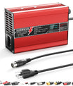 NOEIFEVO 41.4V-44.1V 2A 3A 3.5A 4A Olověný akumulátor nabíječka pro 36V olověnou baterii, s LCD displejem, chladicím ventilátorem, automatickým vypnutím(ČERVENÁ)