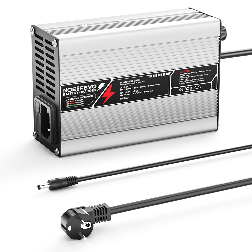 NOEIFEVO 21V 2A 3A 4A 5A Lithium-Ladegerät für 5S 18.5V Li-Ion Lipo-Batterien, Kühlventilator, automatischer Abschaltung