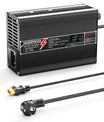 NOEIFEVO 43.8V 2A 3A 3.5A 4A LiFePO4 Batteriladdare för 12S 36V 38.4V LiFePO4 batteri, kylfläkt, automatisk avstängning (SVART)