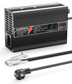 Cargador de litio NOEIFEVO 50,4V 2A 2.5A 3A  para baterías Li-Ion Lipo de 12S 44,4V, con ventilador de enfriamiento y apagado automático (NEGRO)