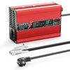 Cargador de batería LiFePO4 NOEIFEVO 58.4V  2A 2.5A 3A para batería LiFePO4 de 16S 48V 51.2V, ventilador de refrigeración, desconexión automática (ROJO)