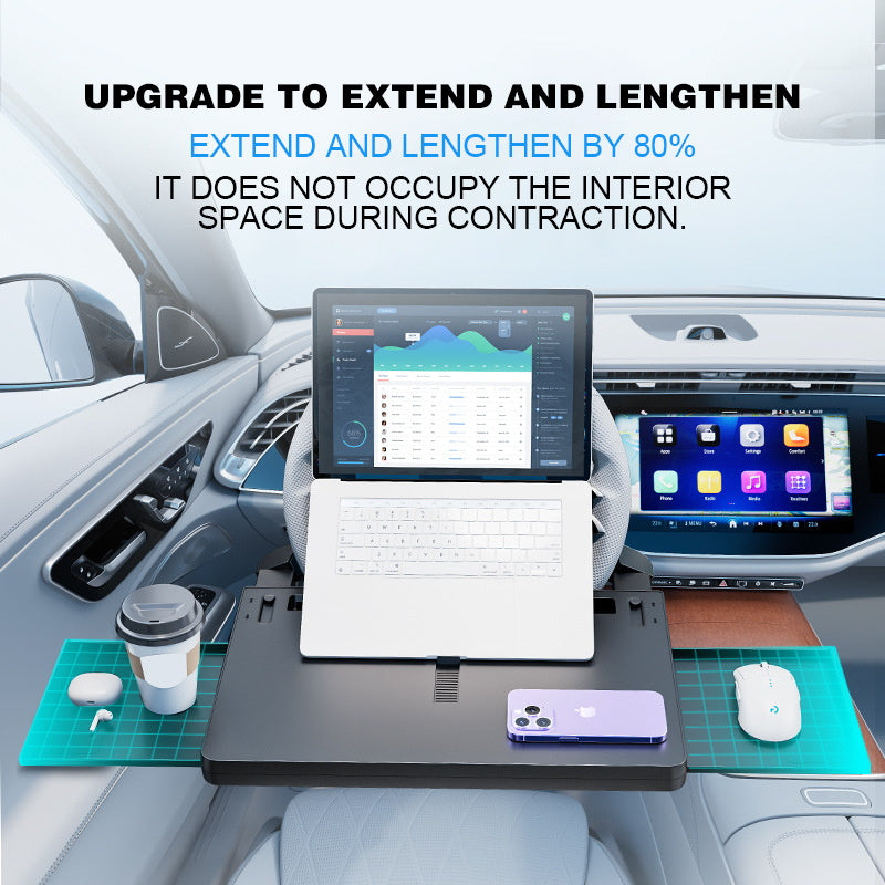 Multifunktionelt ratbord til bilen – ideelt til spisning, arbejde eller som laptop-bord på farten Portable Car Tray Table for all vehicles