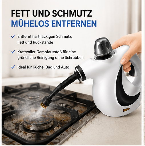 Universaler Tragbarer Dampfreiniger, Chemikalienfreier Handdampfreiniger Set, mit 12 Zubehörteilen, Hochdruck, umweltfreundlich, geeignet  (350 ml)