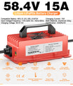 NOEIFEVO 58,4V 15A vanntett LiFePO4 batterilader for 51,2V(48V) 16S LiFePO4 batteri