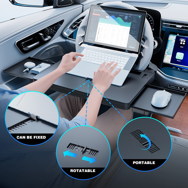 Multifunktionelt ratbord til bilen – ideelt til spisning, arbejde eller som laptop-bord på farten Portable Car Tray Table for all vehicles