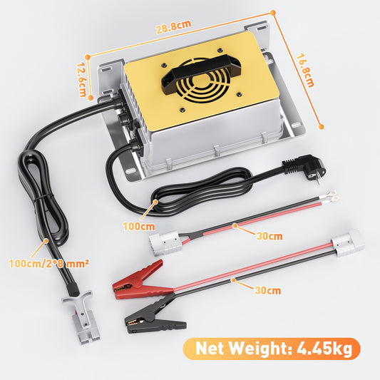 NOEIFEVO 29.2V 50A מטען מהיר לסוללת 24V 25.6V Lithium LiFePO4, עמיד למים, 0V BMS Activate