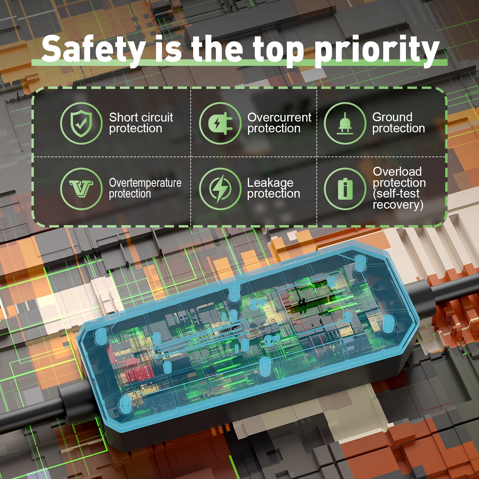 NOEIFEVO F072 3,68 kW Typ 2 Mobile Wallbox mit Reiseadapter, EV-Ladegerät mit Haushalts-Schukostecker für Elektrofahrzeuge, 6 A bis 16 A einstellbarer Strom, 6 m/11 m Typ 2 Stecker auf Typ 2 Buchse Ladekabel