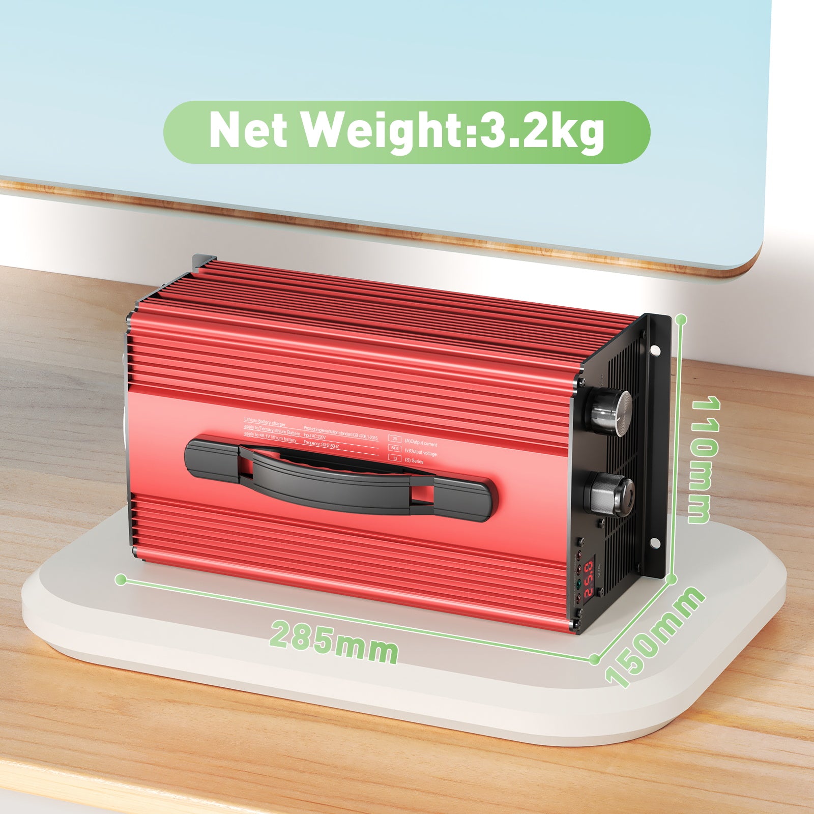 NOEIFEVO 54.6V 25A Lithium-batteriladdare för 48.1V (48V) 13S Lithium-Li-Ion-Lipo-batteri, LCD-skärm, justerbar ström, laddare för elcykel, scooter, elektrisk motorcykel