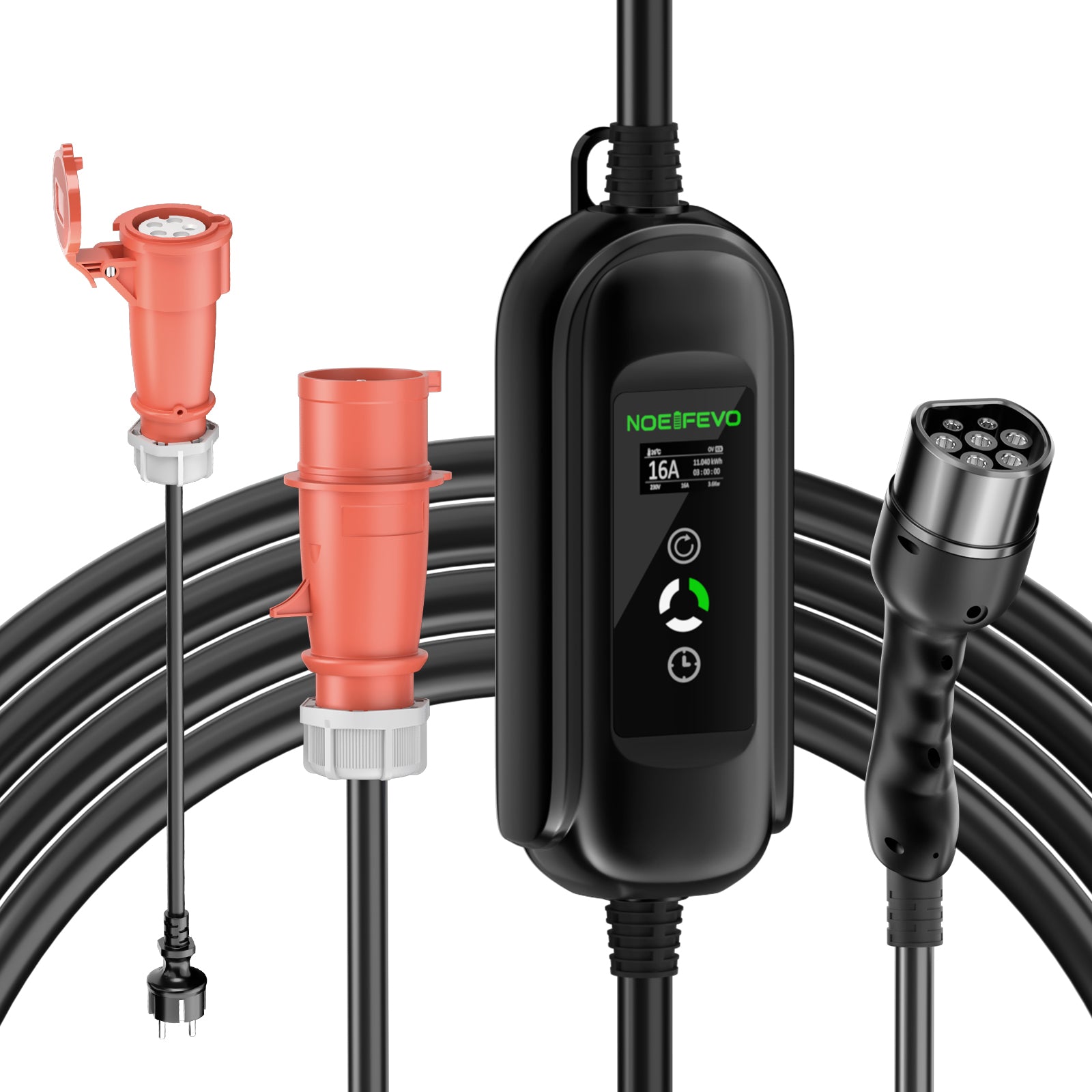 Noeifevo kraftig strøm hurtig opladningskabel 11kW 16A type 2 til CEE EV oplader 5m/10m/15m