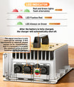 NOEIFEVO 51,2V 48V 16S LiFePO4-lader, 58,4V 35A oplader til solbatterier, golfvognsbatterier og bådbatterier, vandtæt, 0V BMS-aktiveret