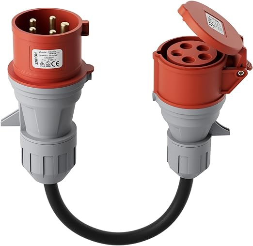 CEE-Adapter 32A-Stecker auf 16A-Kupplung, 3-Phasen 400V-Adapter für 11KW EV-Ladegerät