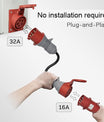 Adaptér CEE 32A zástrčka na 16A spojku, 3fázový 400V adaptér pro 11KW nabíječku EV
