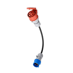 CEE 16A enchufe trifásico a CEE azul 16A enchufe monofásico adaptador, adaptador de carga EV para cargador EV de 11KW