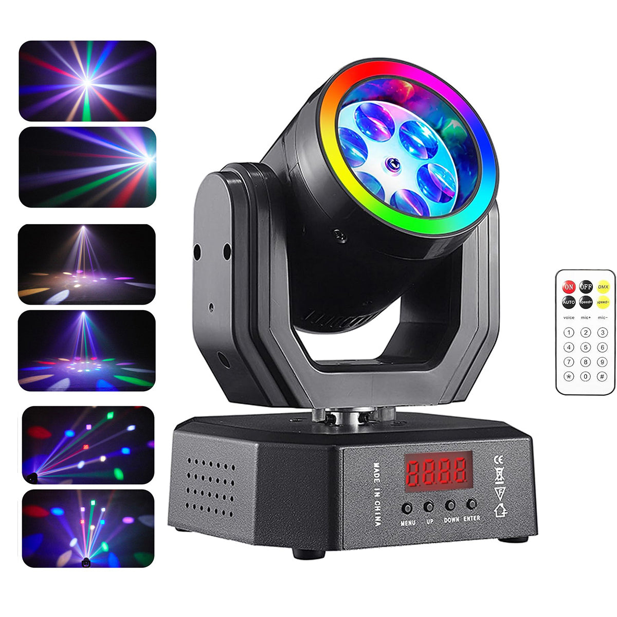 Mini 30W Partylicht Moving Head RGB DMX512 Musiksteuerung Stroboskop Bühnenstrahler für DJ Disco Party Weihnachten