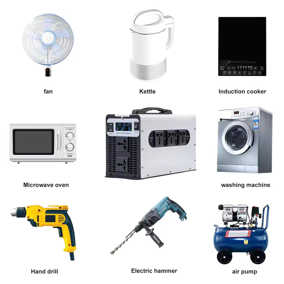 Puhdas siniaaltoinvertteri 1500W/3000W DC 12V 24V 48V 60V 72V AC 220V 50Hz -muunnin aurinko- ja autoakuille, LED-näytöllä