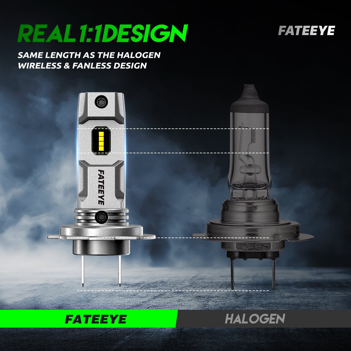2 stk. 50W 10000 Lumen bilforlygter, H7 LED lampe.