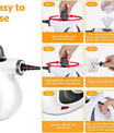 Universaler Tragbarer Dampfreiniger, Chemikalienfreier Handdampfreiniger Set, mit 12 Zubehörteilen, Hochdruck, umweltfreundlich, geeignet  (350 ml)