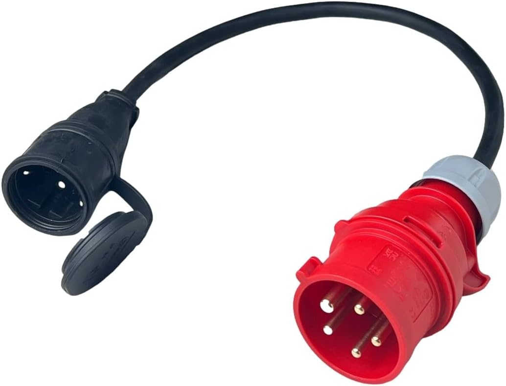 Btstil Perilex adapter 16 A hoekstekker op Schuko koppeling, H07RN-F3G 2,5 mm² rubberen slang adapterstekker sterke stroom Btstil Perilex adapter 16 A hoekstekker op Schuko koppeling, H07RN-F3G 2,5 mm² rubberen slang adapterstekker sterke stroom