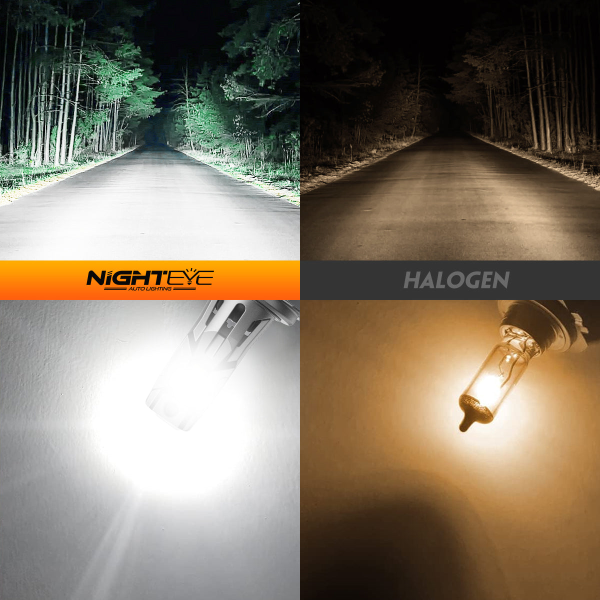2 יחידות מנורת פנסים לרכב 60W 12000 לומן, נורת LED H7