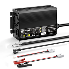 Noeifevo 14,6V 50A Rask Lithium LiFePO4-batterilader for 12V(12,8V) LiFePO4-batteri, 0V BMS-aktivering, automatisk avstenging med full beskyttelse