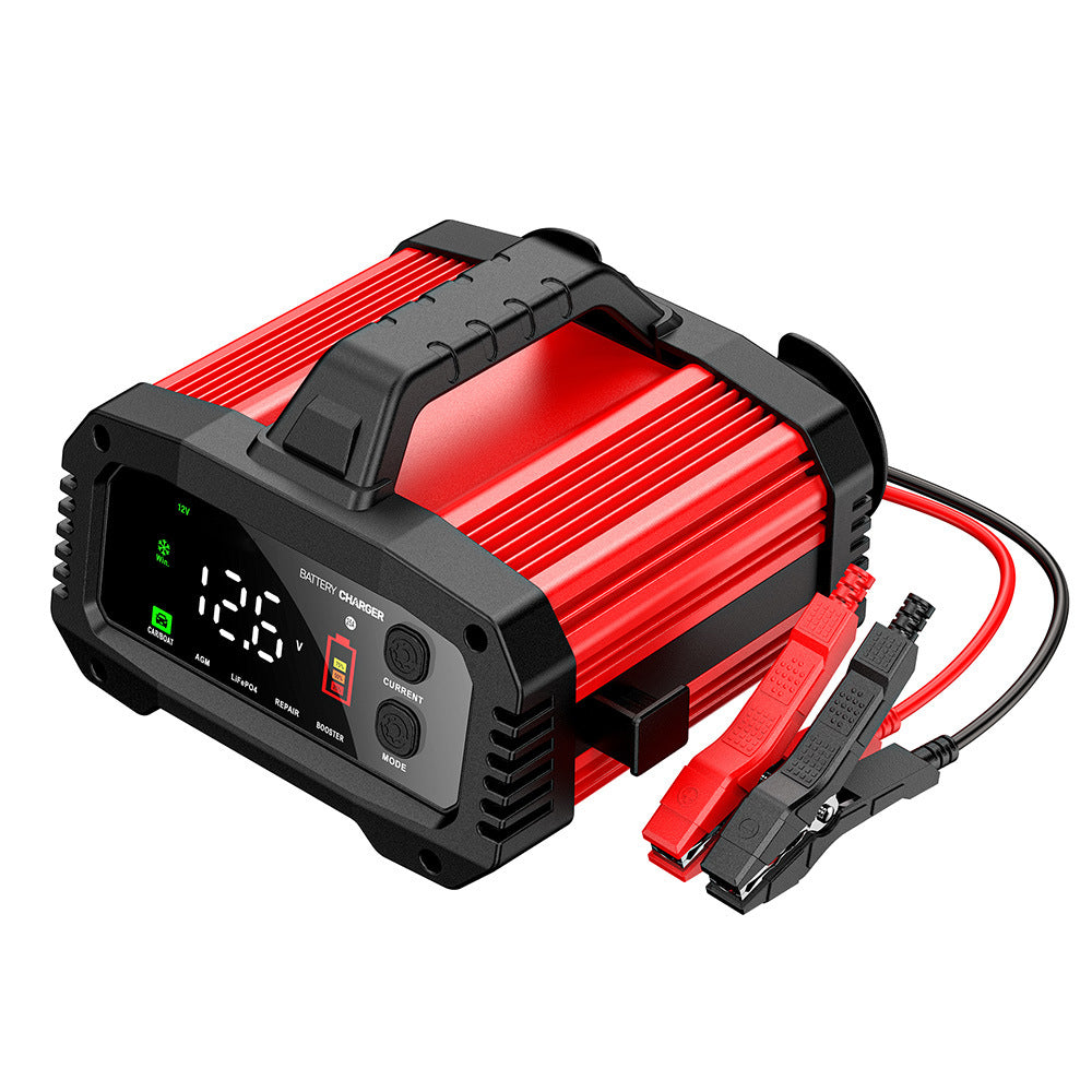 25A Autobatterieladegerät, 12V25A 24V 15A Blei-Säure AGM LiFePO4 Batterieladegerät, Fahrzeugladegerät, intelligentes Batterieladegerät für Autos, LKWs, Motorräder, Rasenmäher