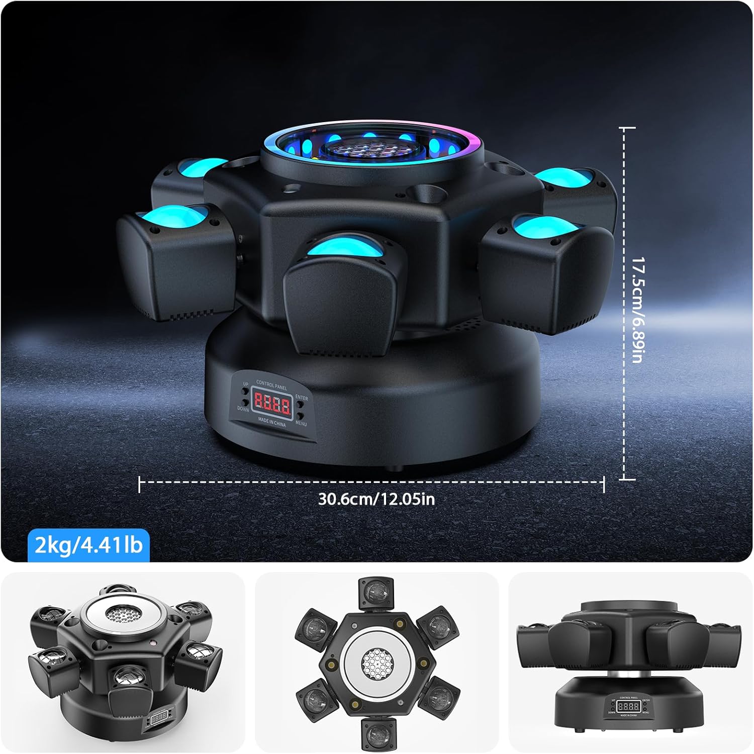 Moving Head -discolamppu, juhlavalo, 150W RGBW 26-kanavaa DMX-esiintymisvalaisin kaukosäätimellä, gobo-beam-valo DJ:lle, baariin, syntymäpäivään, klubi- ja hääkäyttöön, heijastinvalaisin