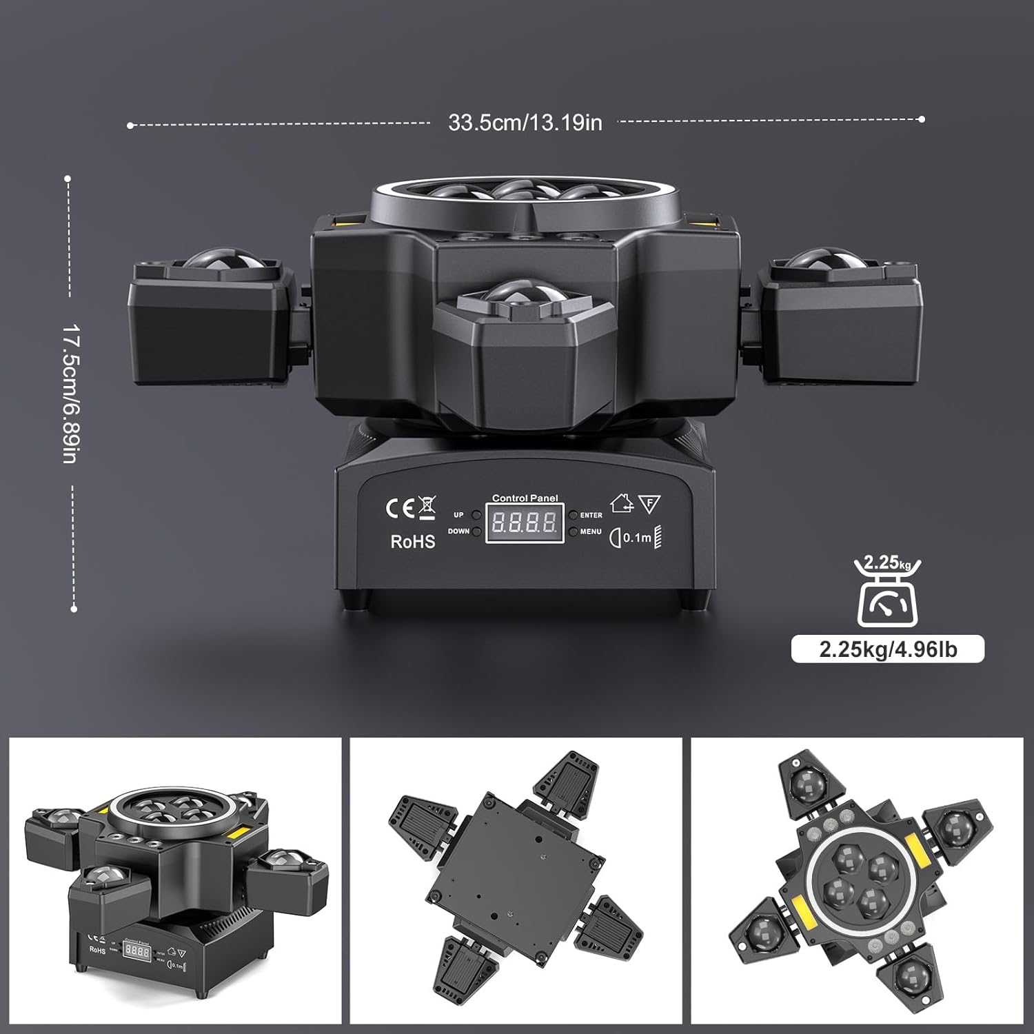 120W scenljus 4-i-1 RGBW moving head ljusteffekt laserstråle strålkastare festljus med fjärrkontroll för disco, DJ, bar, födelsedagsfest