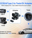NOEIFEVO CCS2 und Typ2 zu Tesla NACS Ev Ladegerät Adapter, AC 32A DC 400A 200KW Elektrofahrzeug-Ladegerät, Typ2 Ladegerät Konverter für Model Y/S/3/x